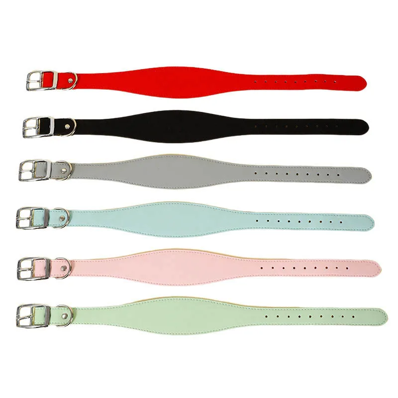 Collar de perro galgo italiano Whippet, collares de cuero acolchados anchos ajustables para perros pequeños, medianos y grandes, accesorios para mascotas - imagen 4