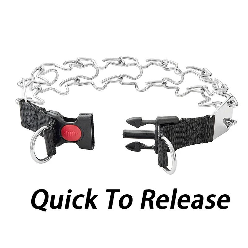 Collar de entrenamiento para perros con picos, cadena con puntas, Collar grande para perros, carpas, collares medianos para cachorros, suministros para mascotas de acero inoxidable de lujo resistentes - imagen 2