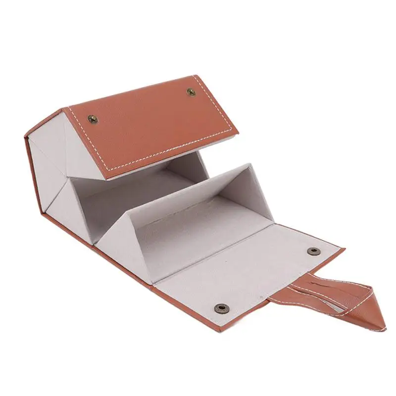 Estuche de viaje para gafas de sol para múltiples pares, organizador de gafas de sol de cuero PU plegable, estuche portátil para hombres y mujeres, soporte para gafas de 5 ranuras - imagen 5