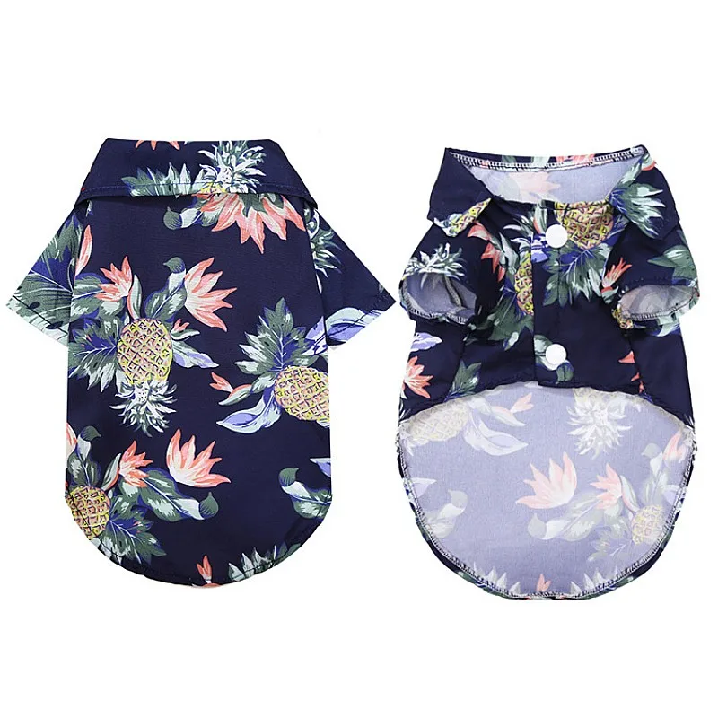 Ropa hawaiana de estilo playero para perros, camiseta para perros, ropa de verano para mascotas para perros pequeños, gatos, Chihuahua, Yorkies, ropa, camisas finas para cachorros - imagen 5