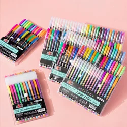 Bolígrafos de Gel con purpurina metálica, papelería colorida para escuela, oficina, dibujo, marcadores artísticos, resaltadores, 12-60 Uds.