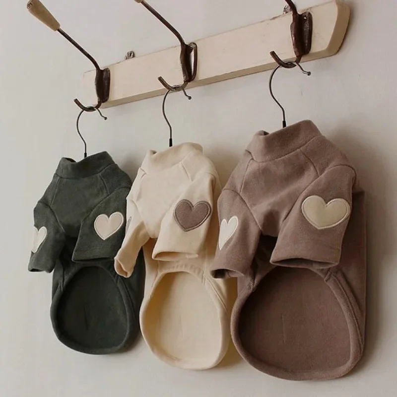 Otoño e Invierno camisa Base para perros lindo oso de amor Teddy Yorkshire Sudadera con capucha perro gato mascota amor ropa cálida ropa de diseñador para perros