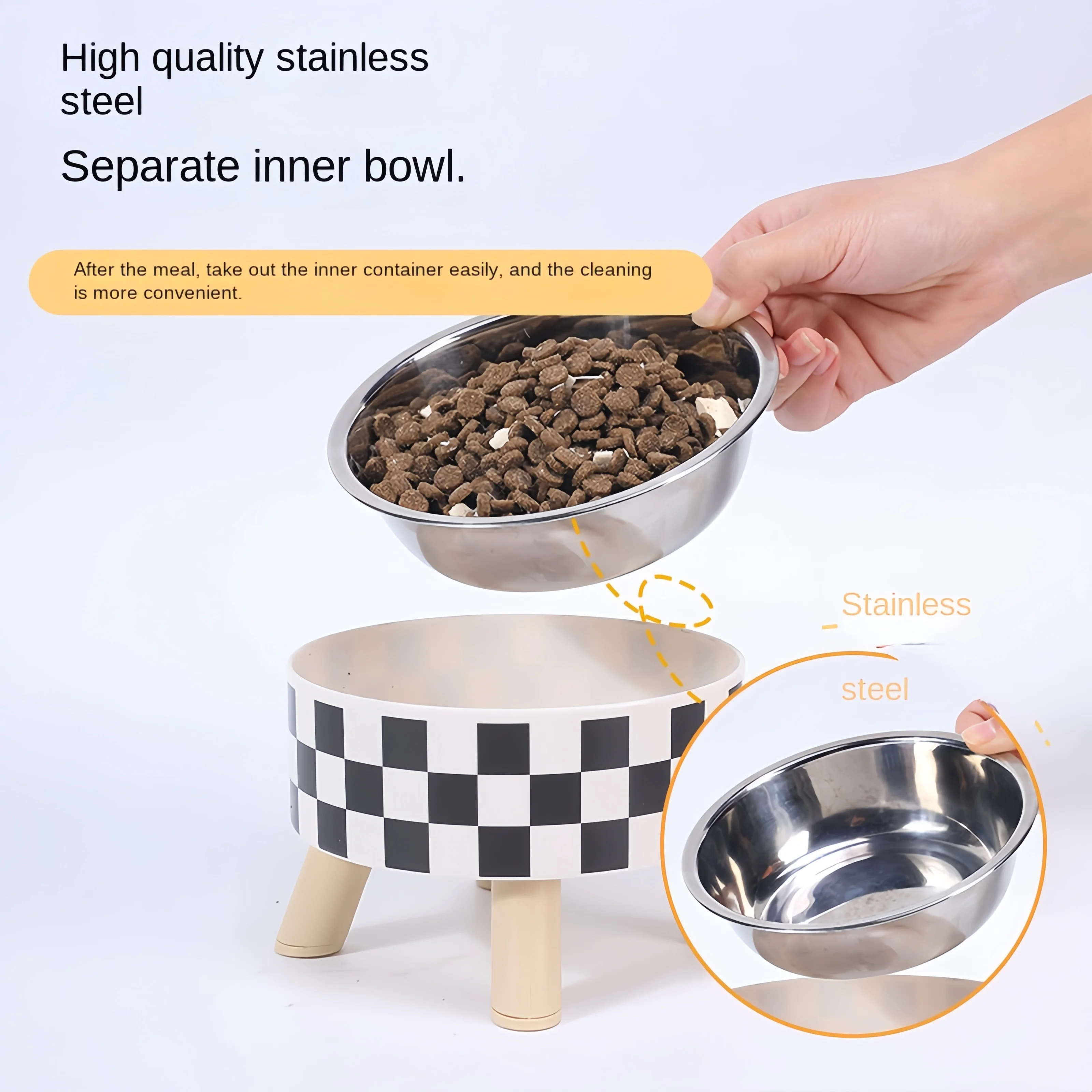 Cuenco alimentador elevado para gatos, cuenco de agua para comida de gato elevado antiasfixia con soporte, suministros para beber para alimentación de mascotas, cuencos para gatos y perros