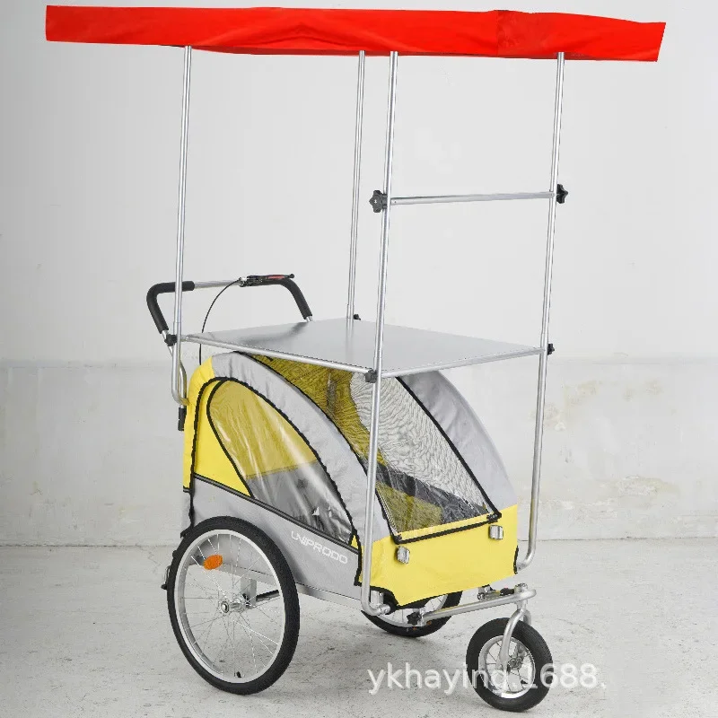 Carro para mascotas en vivo para senderismo al aire libre, carrito de equipaje de viaje de larga distancia con dosel de rueda Universal, remolque para mascotas - imagen 3