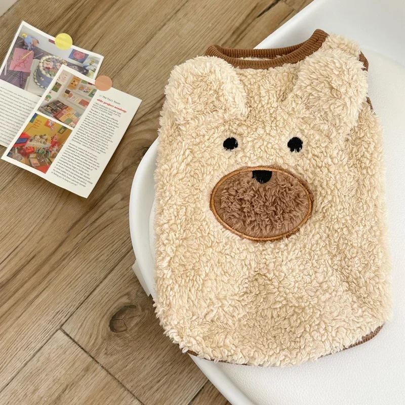 Ropa cálida de invierno para perros, abrigo, suéter de oso, mascotas, ropa bonita para perros, ropa Schnauzer de peluche, chaqueta para cachorros, ropa de diseñador para perros - imagen 2