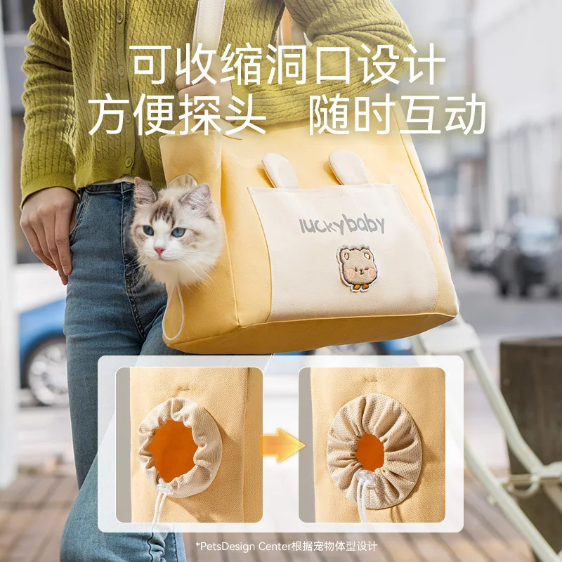 Bandolera portátil de viaje para salir, bolsa para perros, bolsas de mano transpirables ajustables de gran capacidad para gatos - imagen 3