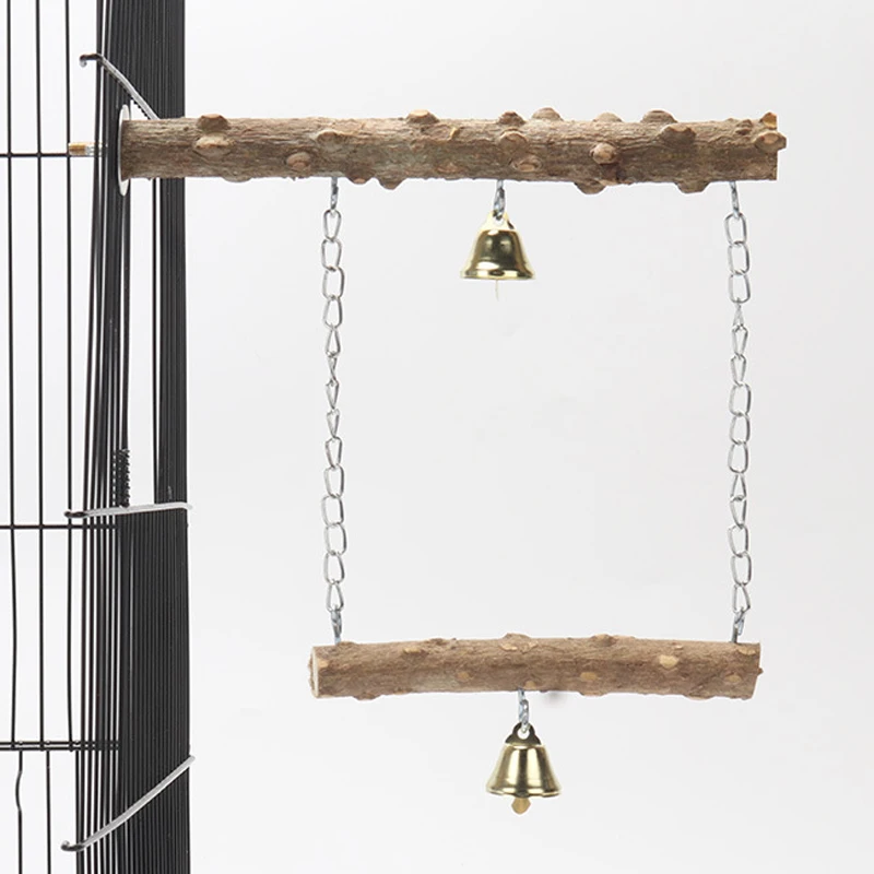 Soporte para loro de madera de pimienta, juguete de doble capa para pájaro, piel de tigre, garra, pico de molienda, soporte para jaula de pájaros, accesorios - imagen 3