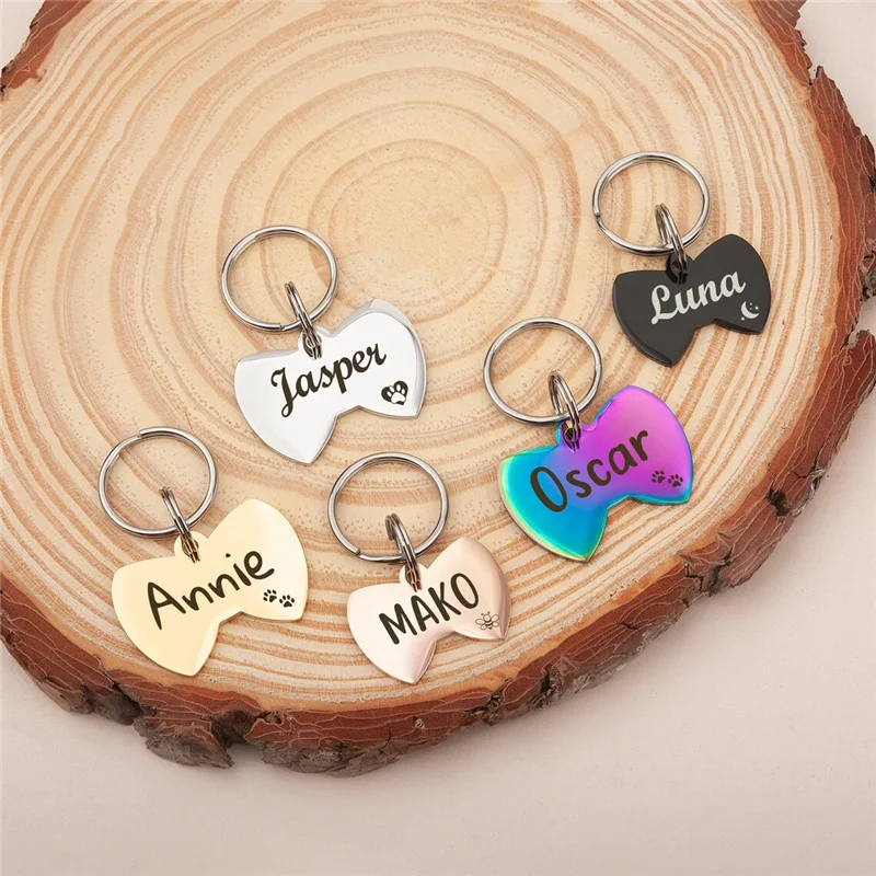 Colgante de doble cara con nombre personalizado para perro, accesorios para Collar de Mascota, placa de identificación para gato y cachorro con icono divertido antipérdida - imagen 2