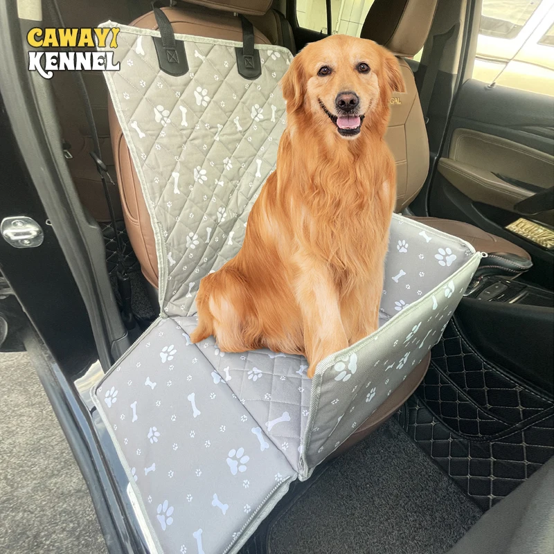Funda de asiento de coche con estampado para mascotas, bolsa de transporte para gatos y cachorros, hamaca plegable de viaje, cesta impermeable para perros