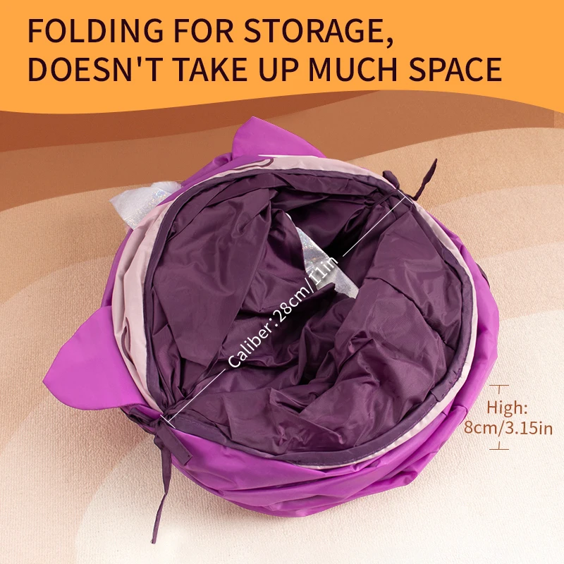 Regalos de Navidad Juguete túnel para gatos, juguetes grandes plegables para túnel para perros y gatos, diseño de 6 entradas y salidas, forma única de unicornio - imagen 5