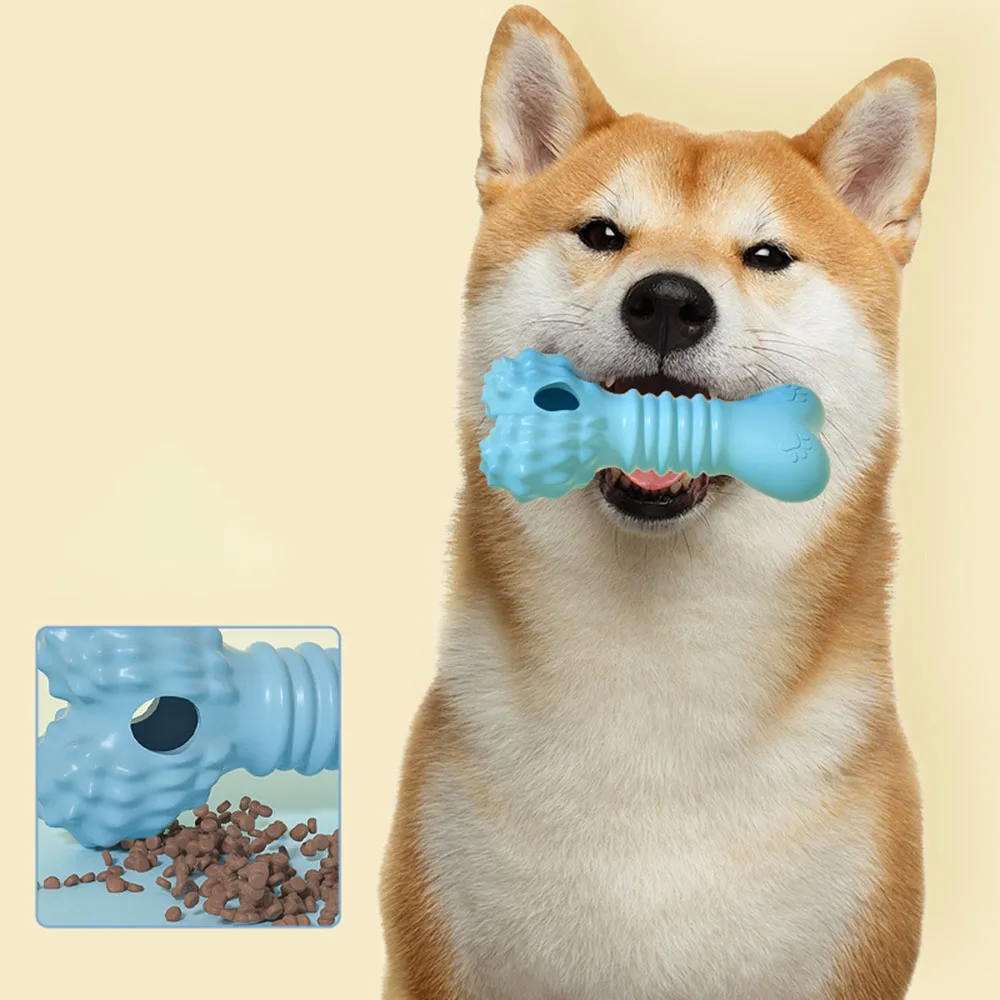 Juguete rompecabezas de hueso de perro: juguete para masticar dispensador de golosinas para perros, juguete duradero para limpiar los dientes para aliviar el aburrimiento, - imagen 5