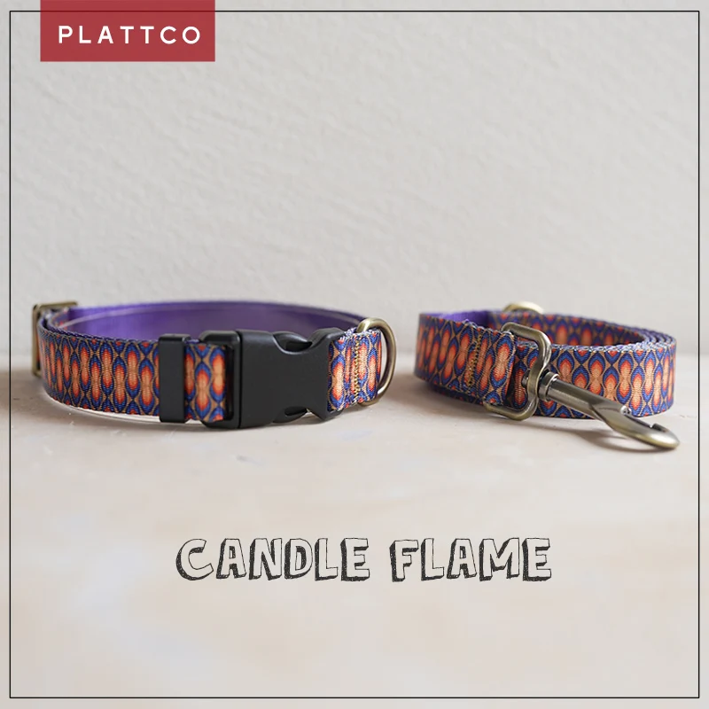 Collar y correa personalizados para perro estilo llama de vela