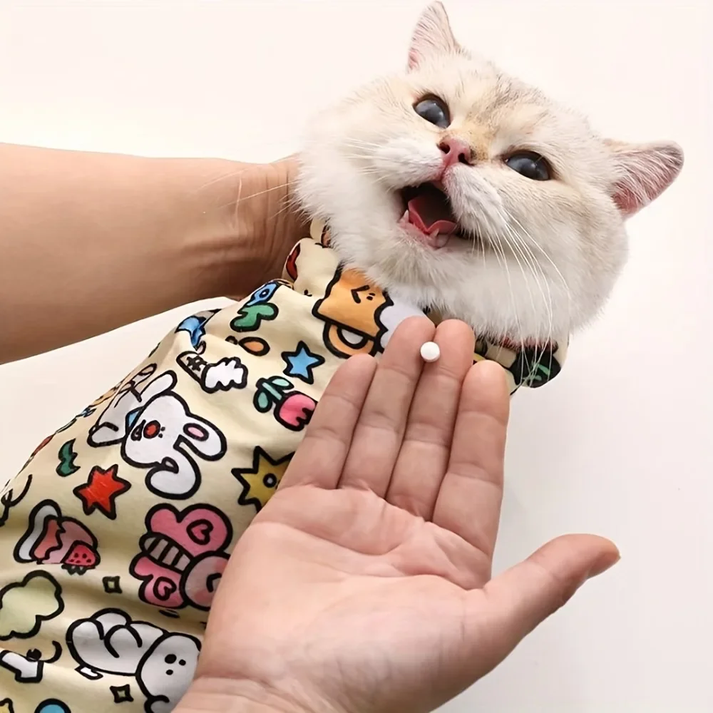 Cat Fixed Cloth Cat Grooming Wrap Soft Pet Protection Sleeve for Cleaning Anti Escape Restraint Cover Pet Self-adhesive Wrap - imagen 3