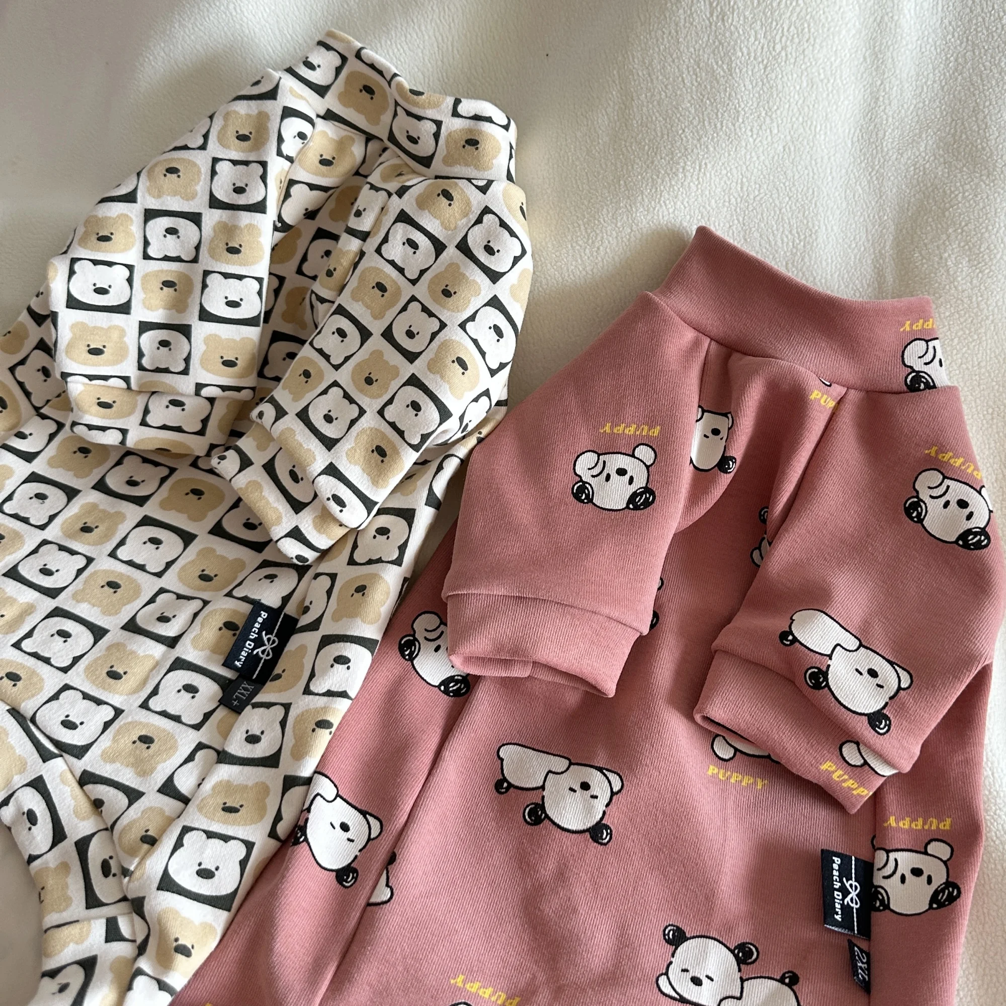 Camisa de algodón floral suave para bebé de manga larga de gato Sphynx Dibujos animados lindo oso loungewear para Devon Rex Abrigo de rayas azules en primavera - imagen 3