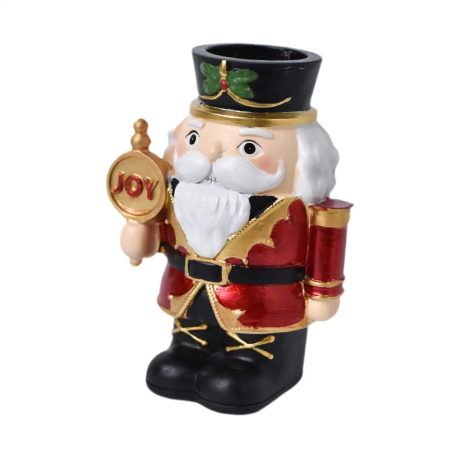 Nutcracker Pillar Candle Holder Sculpture Christmas Decoration for Festivals Dinner Table Anniversary Farmhouse Dining Room