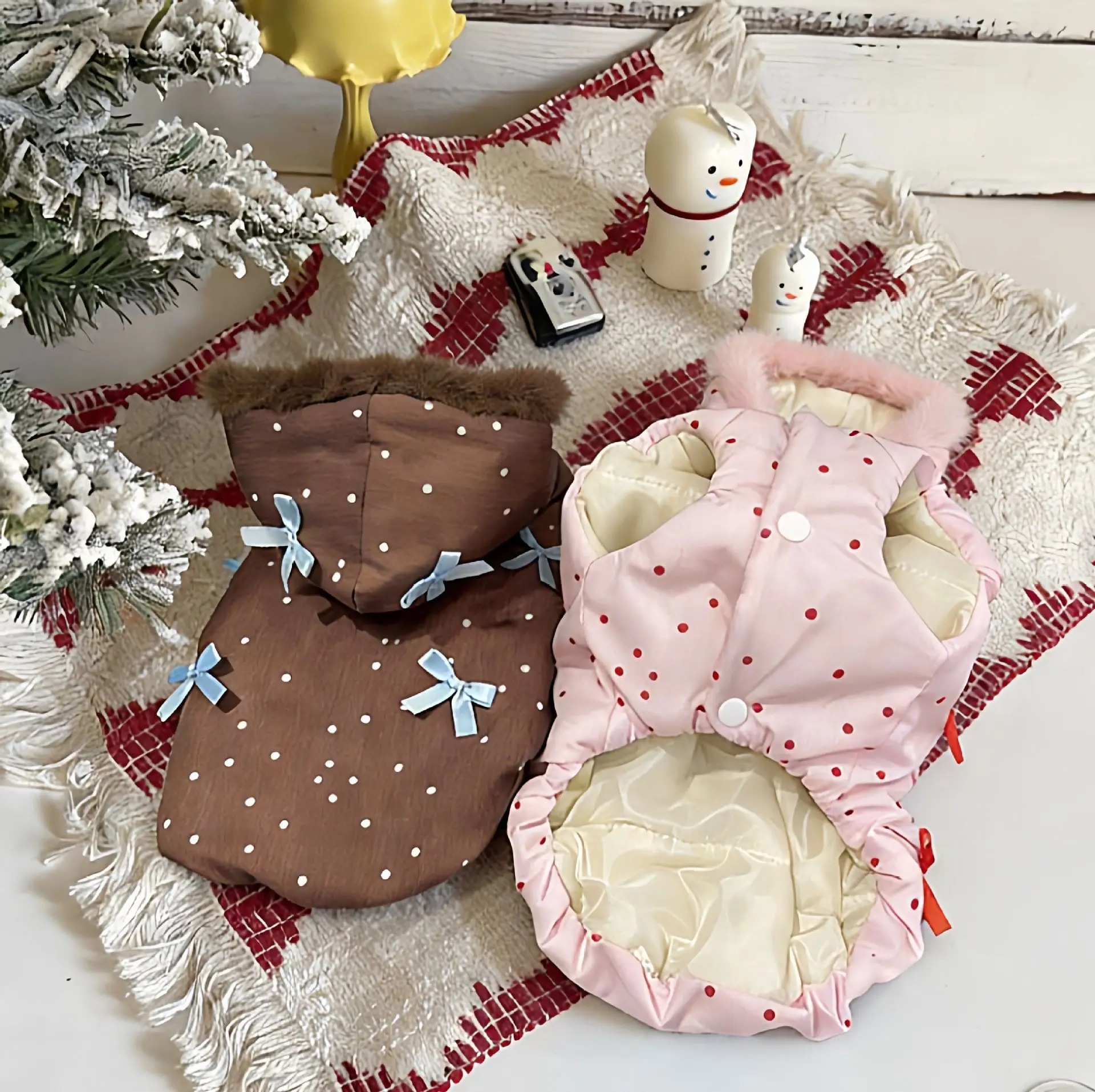Abrigo acolchado de lunares para perros pequeños y medianos – Ideal para Schnauzer - imagen 3
