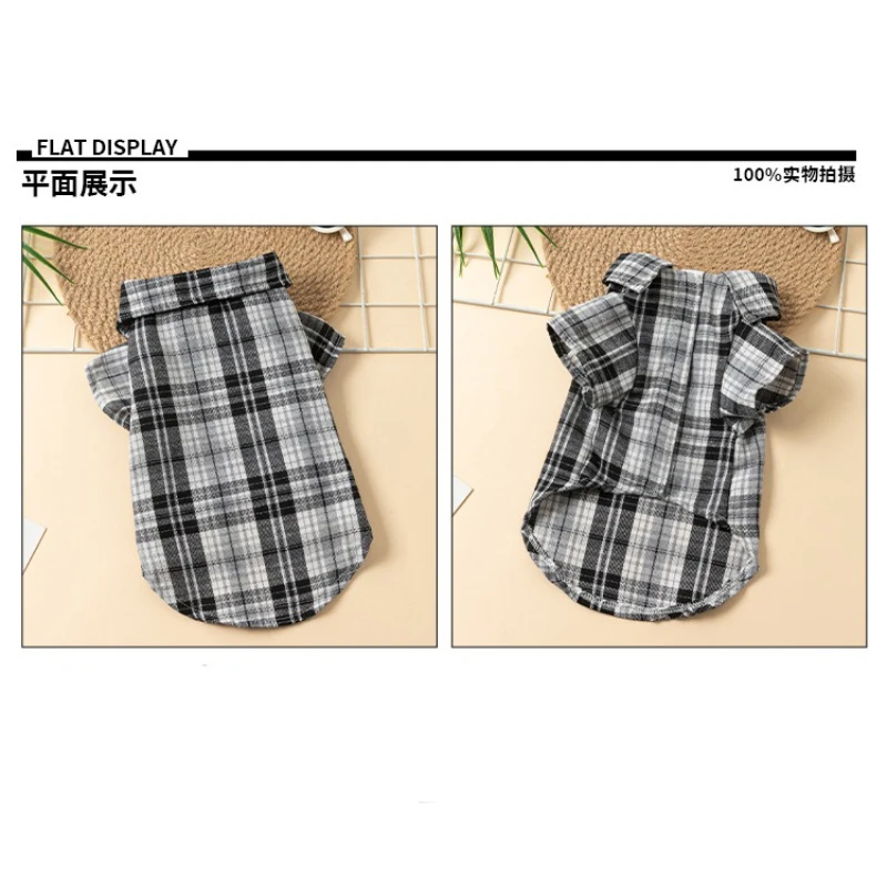 Camisa a cuadros para perros, ropa para cachorros pequeños, gatos, niño, niña, gatito, camiseta suave para mascotas, traje de vacaciones, Polo para todas las estaciones - imagen 2