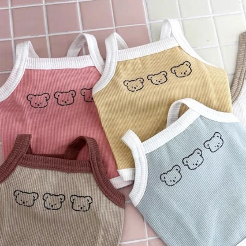 Camisola bonita de oso para mascotas, ropa fina para perros, Teddy Bichon, vestido para cachorros de Pomerania, abrigo, chaleco para perros a rayas, falda para cachorros, disfraz para perros - imagen 2