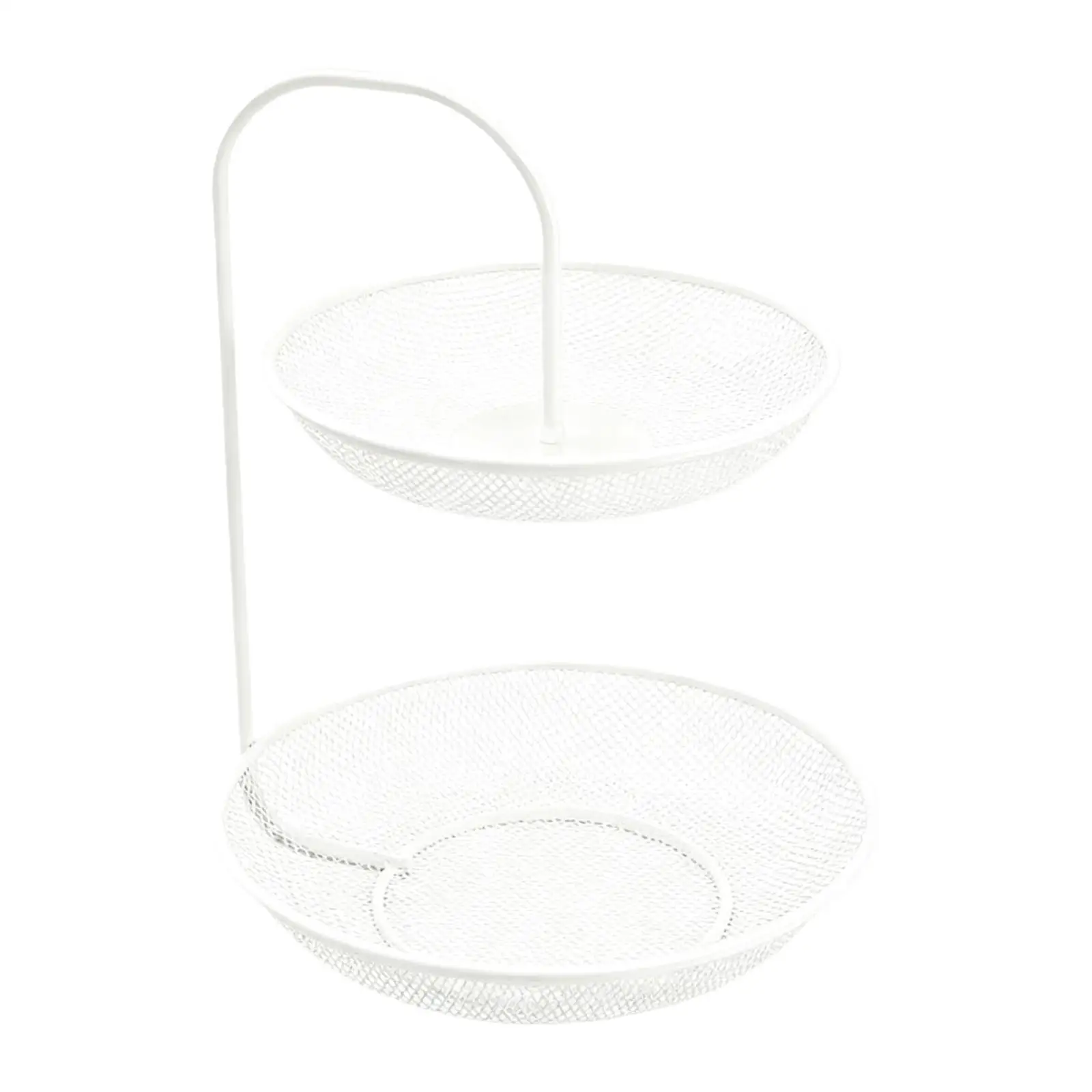Fruit Basket Iron 2 Tier Storage Stand Holder, Wire Fruit Basket, Vegetables Basket Bowl Mesh Fruit Bowl, for Bread Snack Veggie