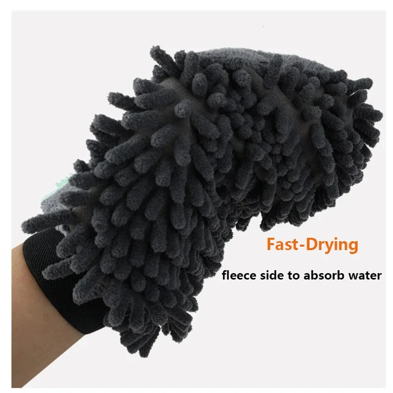 Guantes de limpieza de doble cara para el cuidado de mascotas, suministros de lavado para masaje de perros, baño, absorción rápida, agua, elimina el pelo, productos para mascotas - imagen 5