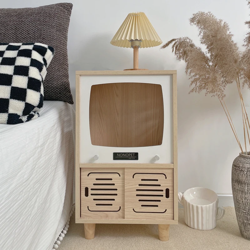 Cama de madera para perros y gatos, sofá, nido, mesita de noche multifuncional, suministros para mascotas para las cuatro estaciones, accesorios transpirables para muebles para mascotas - imagen 4