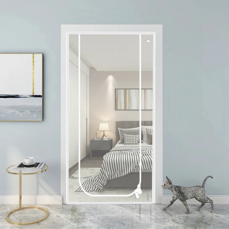 Custom Pet Protective Door Screen Paste Zipper Gauze Curtains Prevent Pets Products  Jumping Out of Windows Defense Accessories - imagen 2