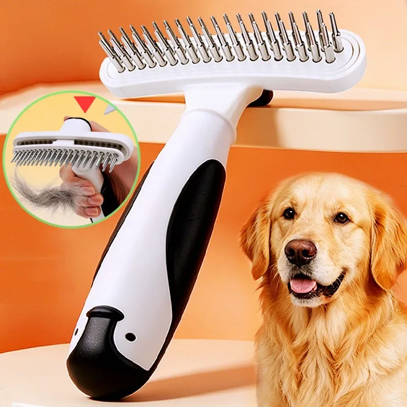Peine rastrillo doble hilera para perros – Desenreda y quita nudos