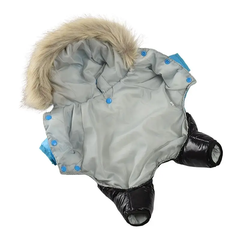 Ropa cálida de invierno para perros pequeños Chihuahua impermeable con capucha chaqueta de plumón para cachorros sudaderas con capucha de Bulldog Francés mono - imagen 3