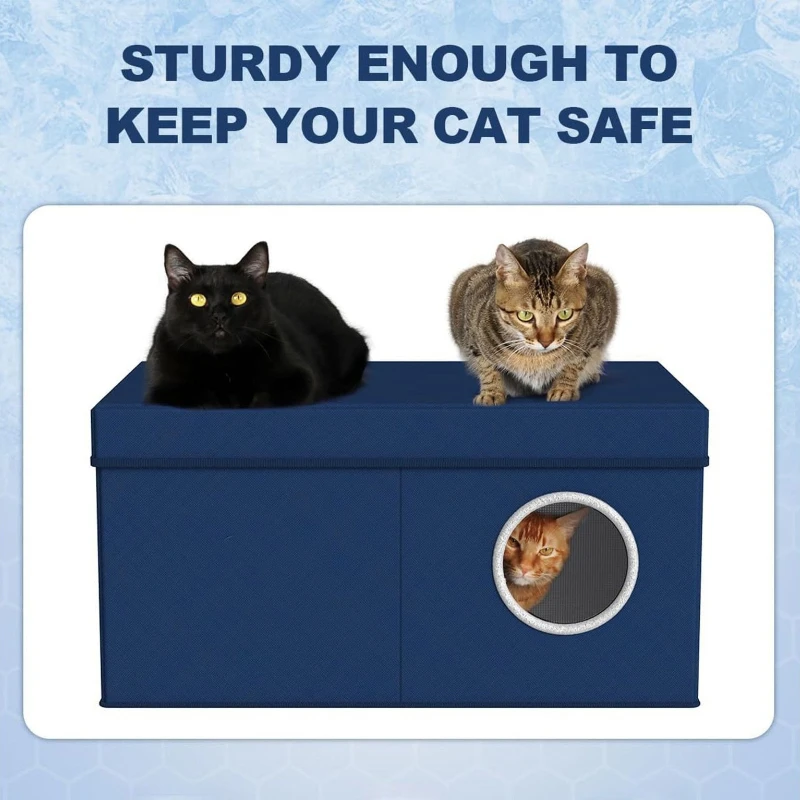 Aire acondicionado Nido para gatos Azul claro Nido fresco de verano Universal en todas las estaciones Productos para mascotas impermeables transpirables semicerrados - imagen 2