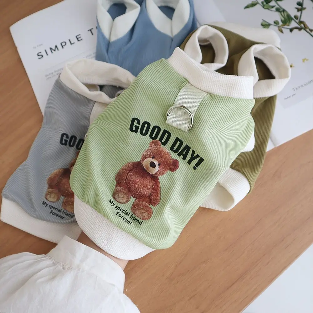 Lindo oso mascota perro chaleco verano ropa para cachorros Linda letra perro camiseta Chihuahua Pug Bichon gato perro ropa 2025 ropa de niña - imagen 4