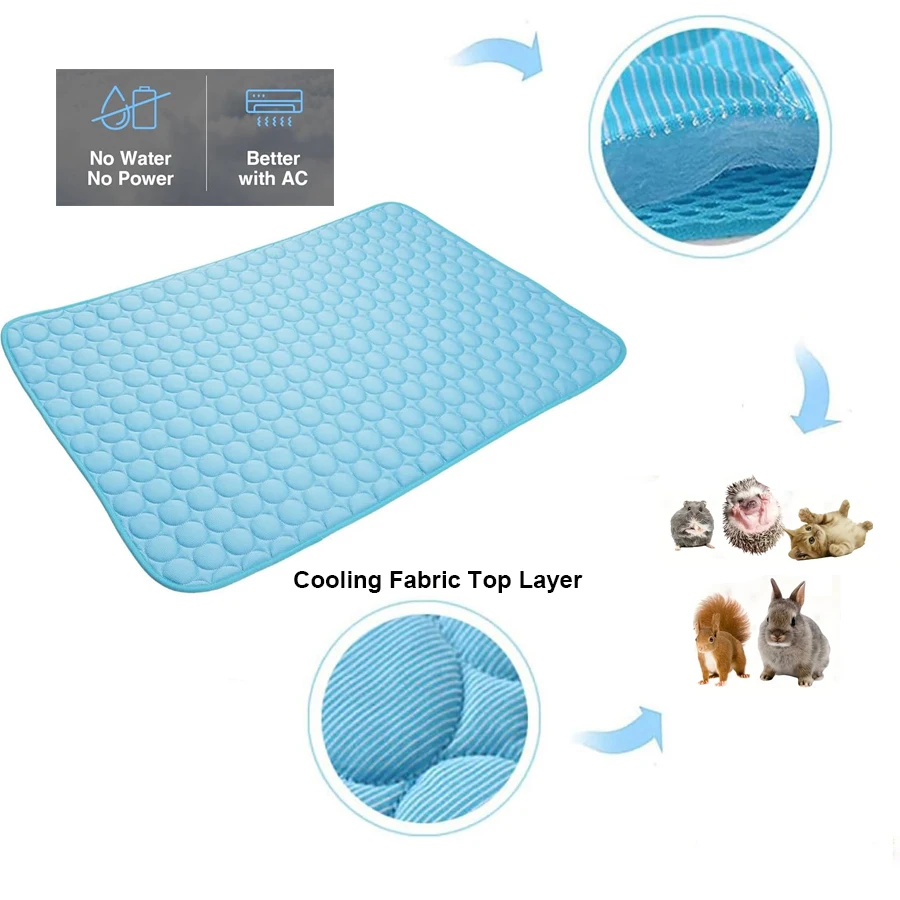 4 Uds. Estera autoenfriante, almohadillas refrescantes lavables para mascotas, manta, estera para perrera para dormir, alfombrilla para dormir de seda helada para animales pequeños - imagen 2