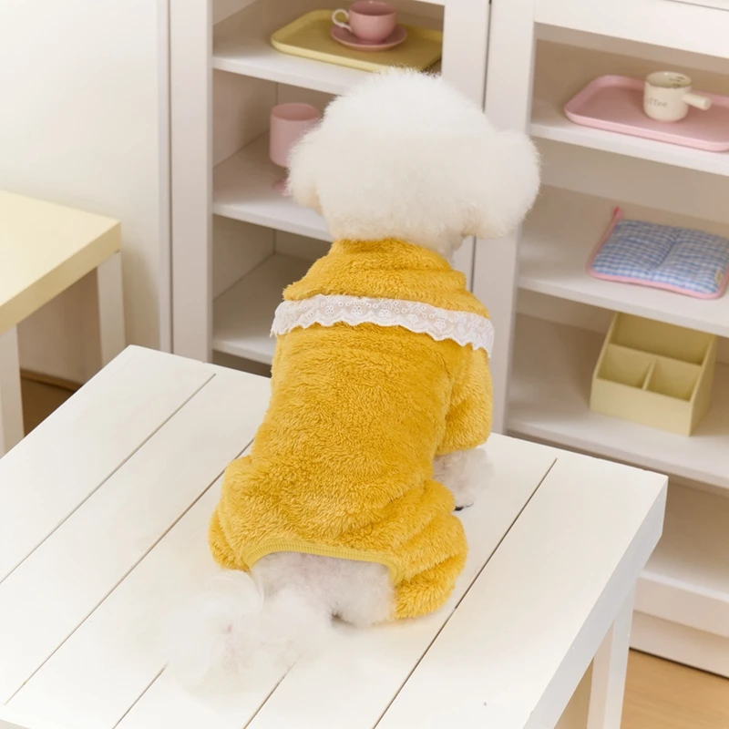 Pijamas para perros, abrigo para cachorros pequeños, suéter de invierno para gatos, ropa bonita para cachorros pequeños, mono para perros cubierto de cuerpo completo de 4 piernas - imagen 3