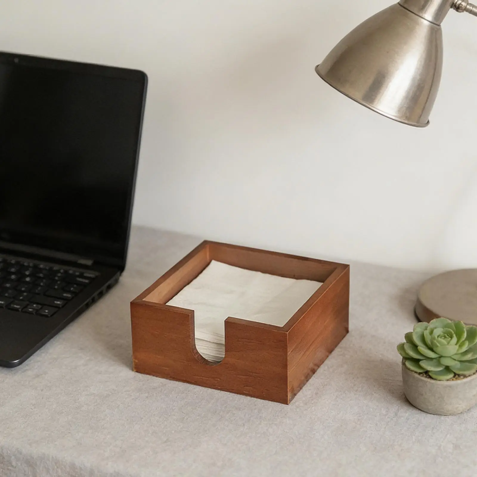 Servilletero de mesa de madera, organizador de Bloc de notas decorativo, caja de almacenamiento para el hogar, oficina, escritorio, cocina, restaurante, cafetería y Bar - imagen 2