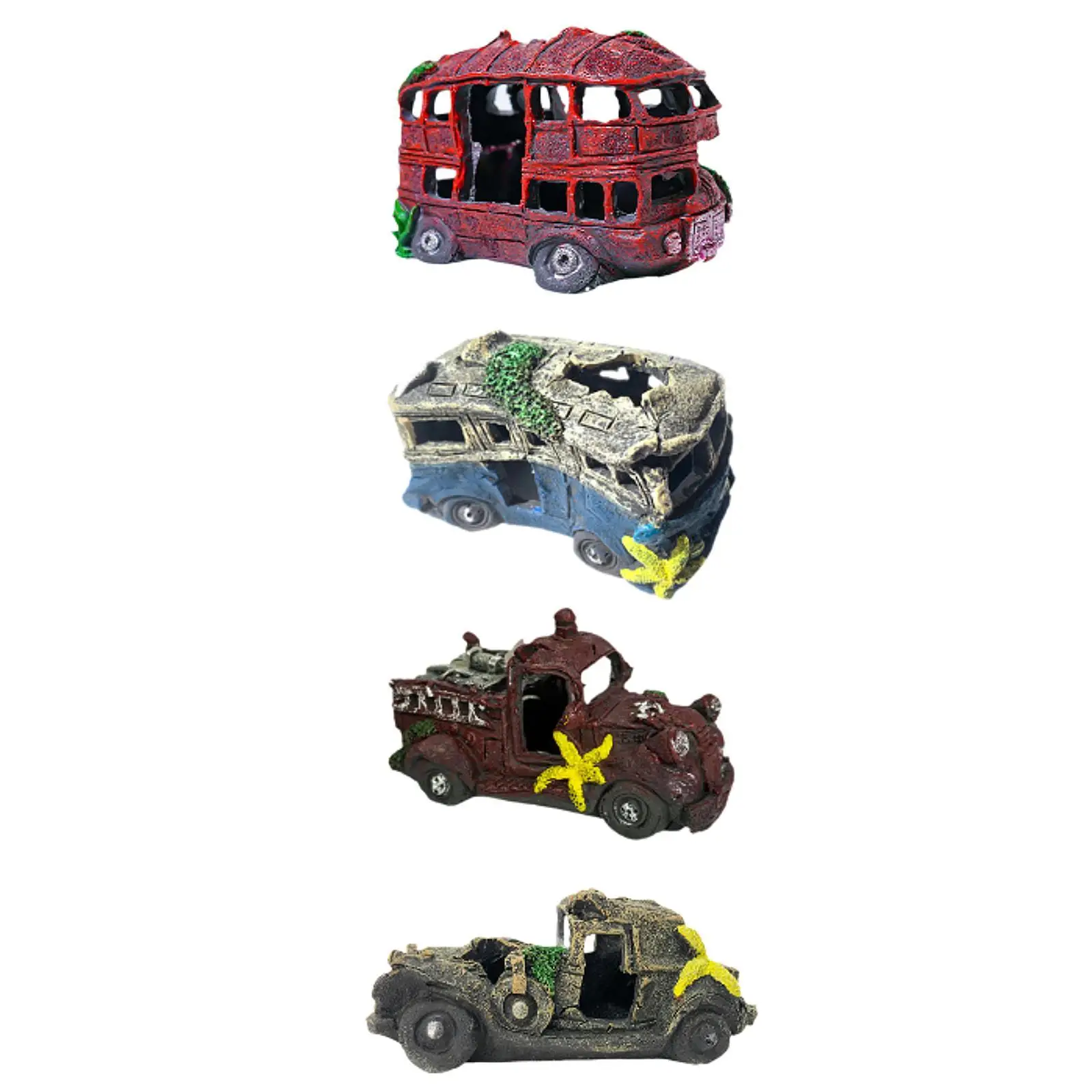 Resin Auto Wreck Aquarium Decoration for Fish Salt and Fresh Water Spawning