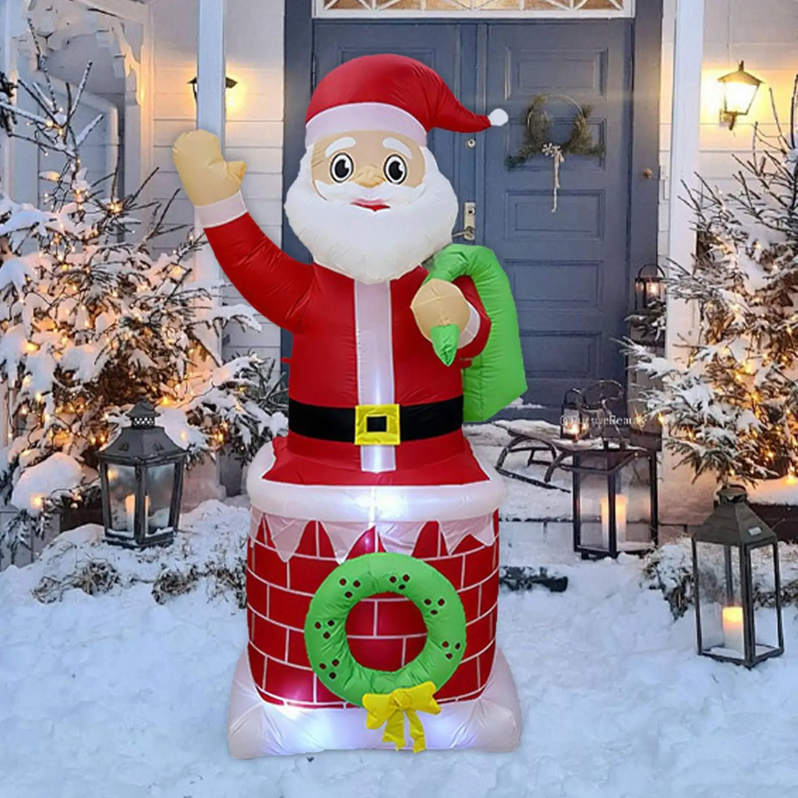Lighted Santa Claus Christmas Inflatable Ornament with Windproof Rope 180cm Lighted Santa Claus Christmas Inflatable Ornament with Windproof Rope 180cm