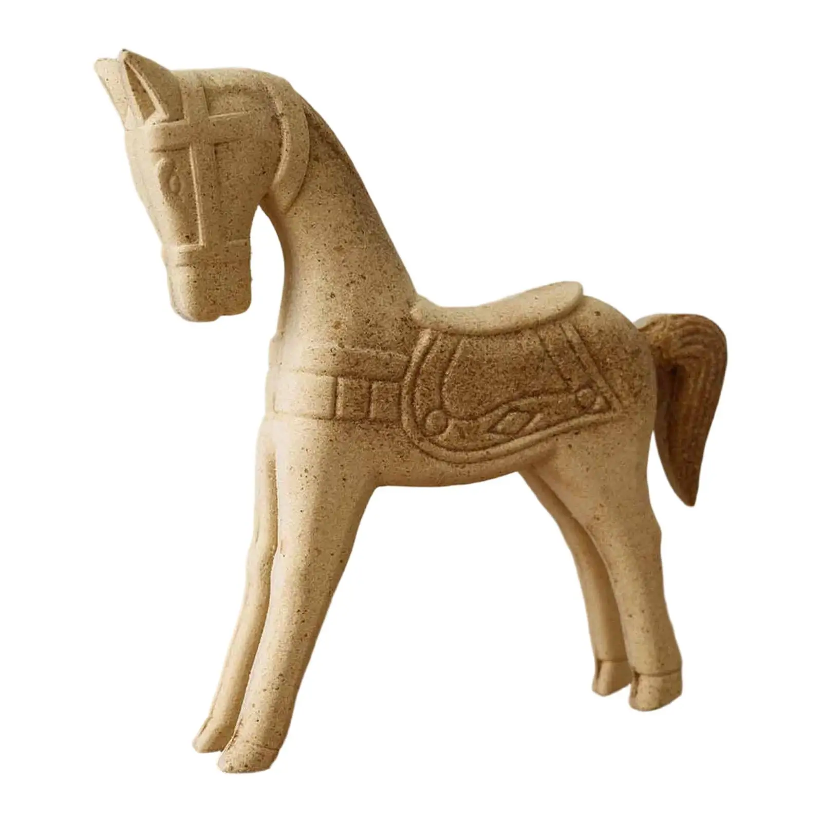 Wooden Horse Statue Blank Animal Figurine Unpainted Craft Decor for Tabletop Dorm Housewarming