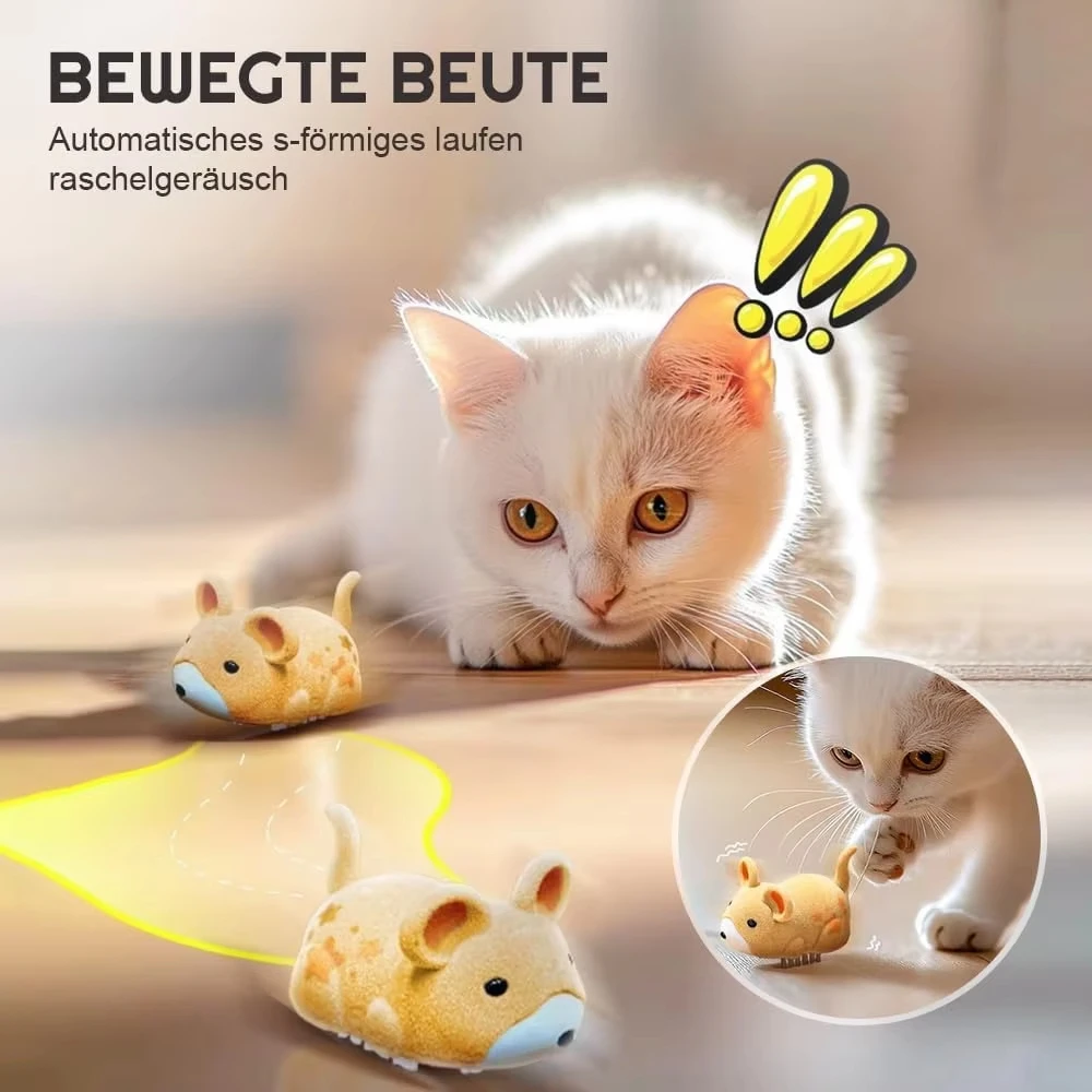 Juguete eléctrico para gatos, ratón, juguete interactivo para gatos, hámster eléctrico, obstáculos automotrices, evita juguetes interactivos para gatos