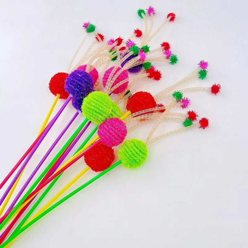 Juguete para gatos, pelota elástica, palo para gatos, juguetes interactivos para gatos, juguetes de tubo con mango largo para gatos, bola de lana para gatitos, rompecabezas para mascotas - imagen 2