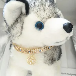 Collar para perro con cristales brillantes y colgante diamante