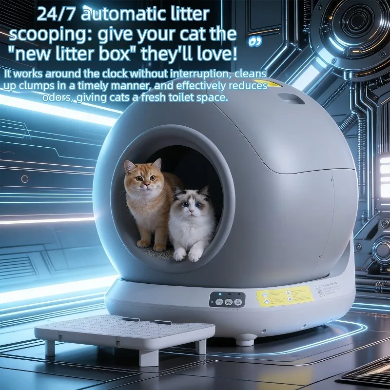Bandeja de arena autolimpiable para gatos anti-salpicaduras - imagen 2