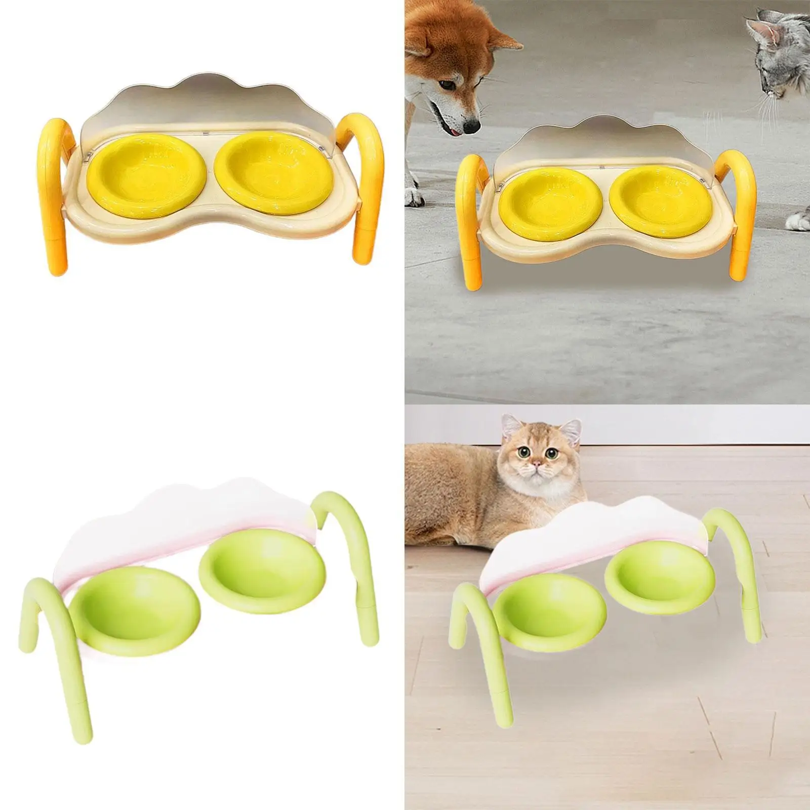 Raised Cat Bowls for Food and Water Portable for Puppy Kitten Cat Dishes