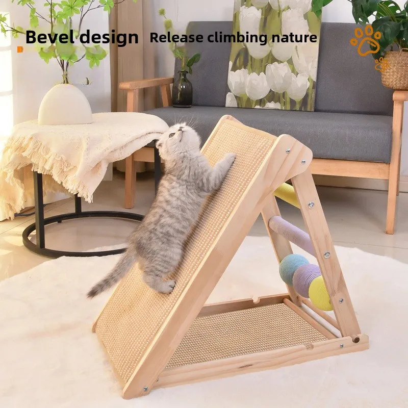 Tablero rascador para gatos, marco de escalada, poste de Sisal que no se queda de migas, muebles simples de madera maciza para mascotas, productos de juguete verticales, accesorios - imagen 3