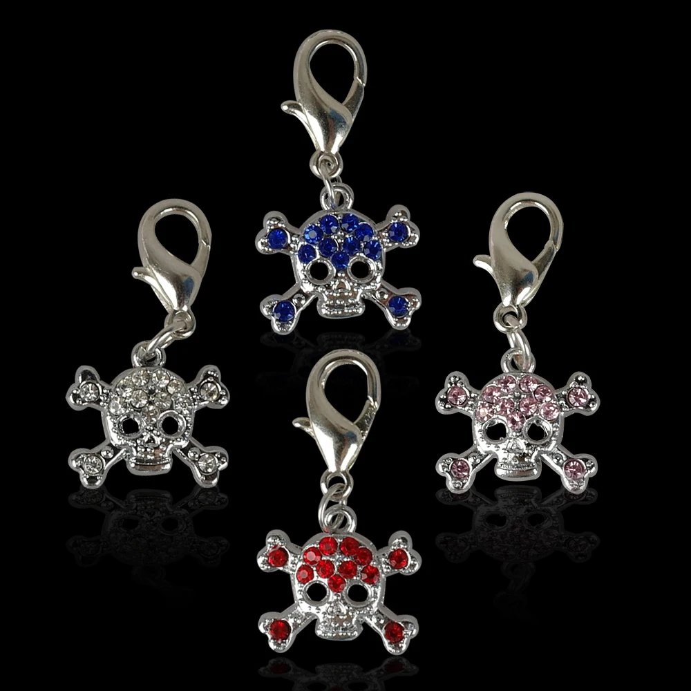 Colgante de 24 piezas para perro, colgante de etiqueta para Collar de perro, colgante de diamantes de imitación ostentosos, con forma de corona de hueso de pata de corazón - imagen 5