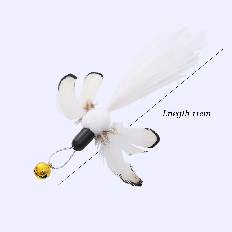 Juguete interactivo con forma de insecto para gatos, juguete de repuesto con forma de pluma para mascotas, accesorios para mascotas - imagen 2