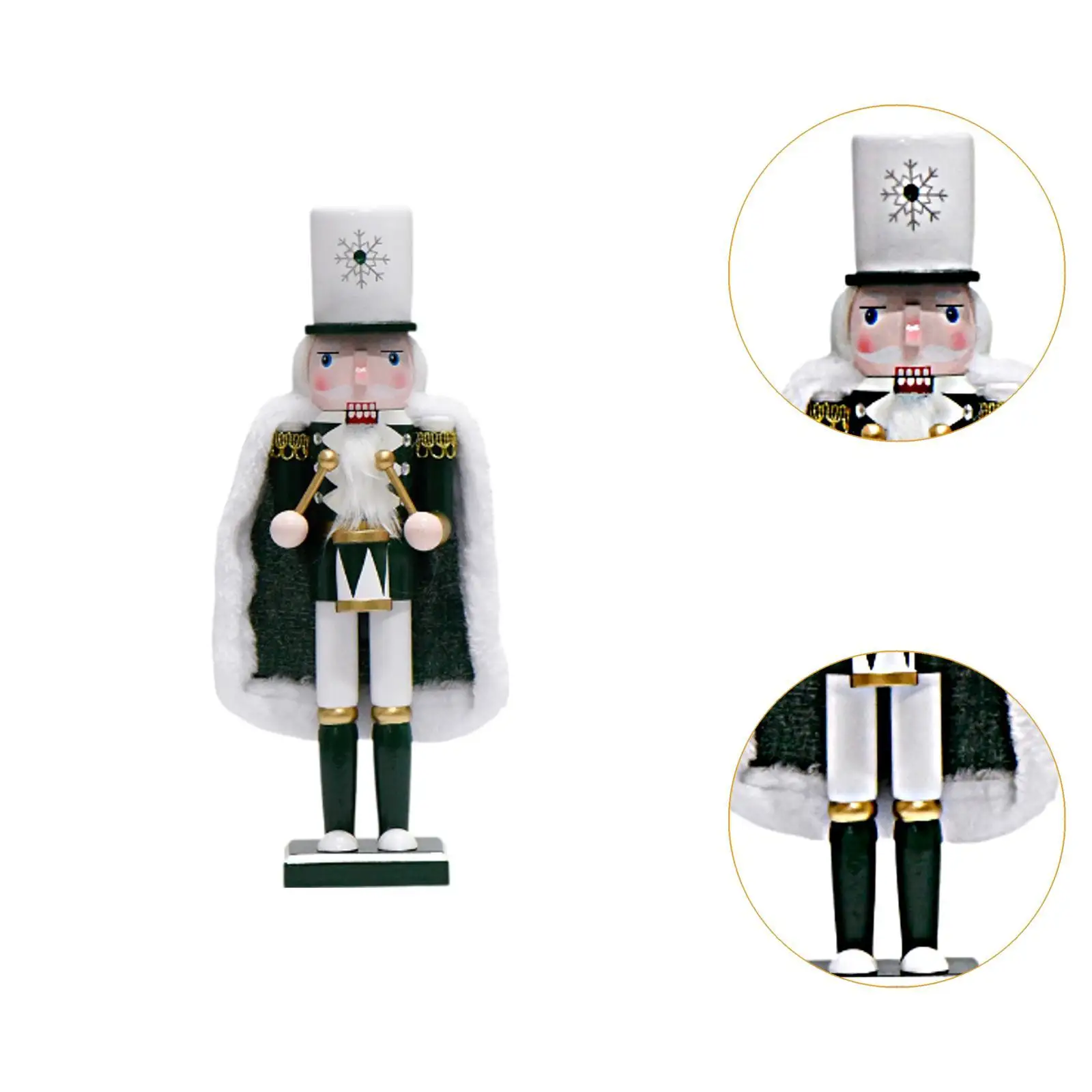 Wood Nutcracker Puppet Figure Freestanding Holiday Christmas Decor Ornament for Shelves Christmas Thanksgiving Xmas Gift Home