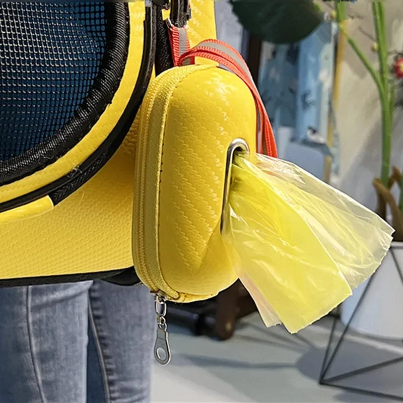 Dispensador de bolsas para excrementos de perros, soporte para bolsas de excrementos de perros de cuero PU, soporte portátil para bolsas de basura para perros que caminan, bolsas de aseo reflectantes para perros - imagen 3