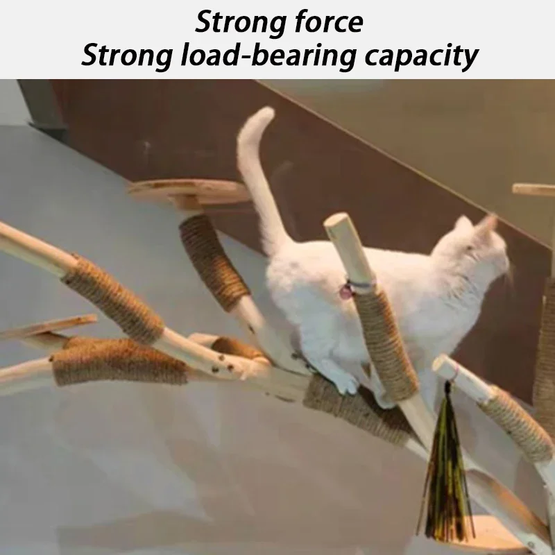 Árbol grande para gatos de 1,5 M, tronco de madera maciza, árbol para gatos, poste rascador de Sisal, casa para gatos, árboles de juguete, marco de escalada, nido, suministros para mascotas - imagen 2