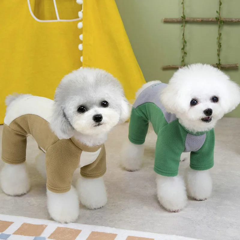 Ropa para perros, mono de lana, monos para perros pequeños y medianos, Dachshund Chiwawa, ropa todo en uno para mascotas, pijamas para cachorros, chándal XS