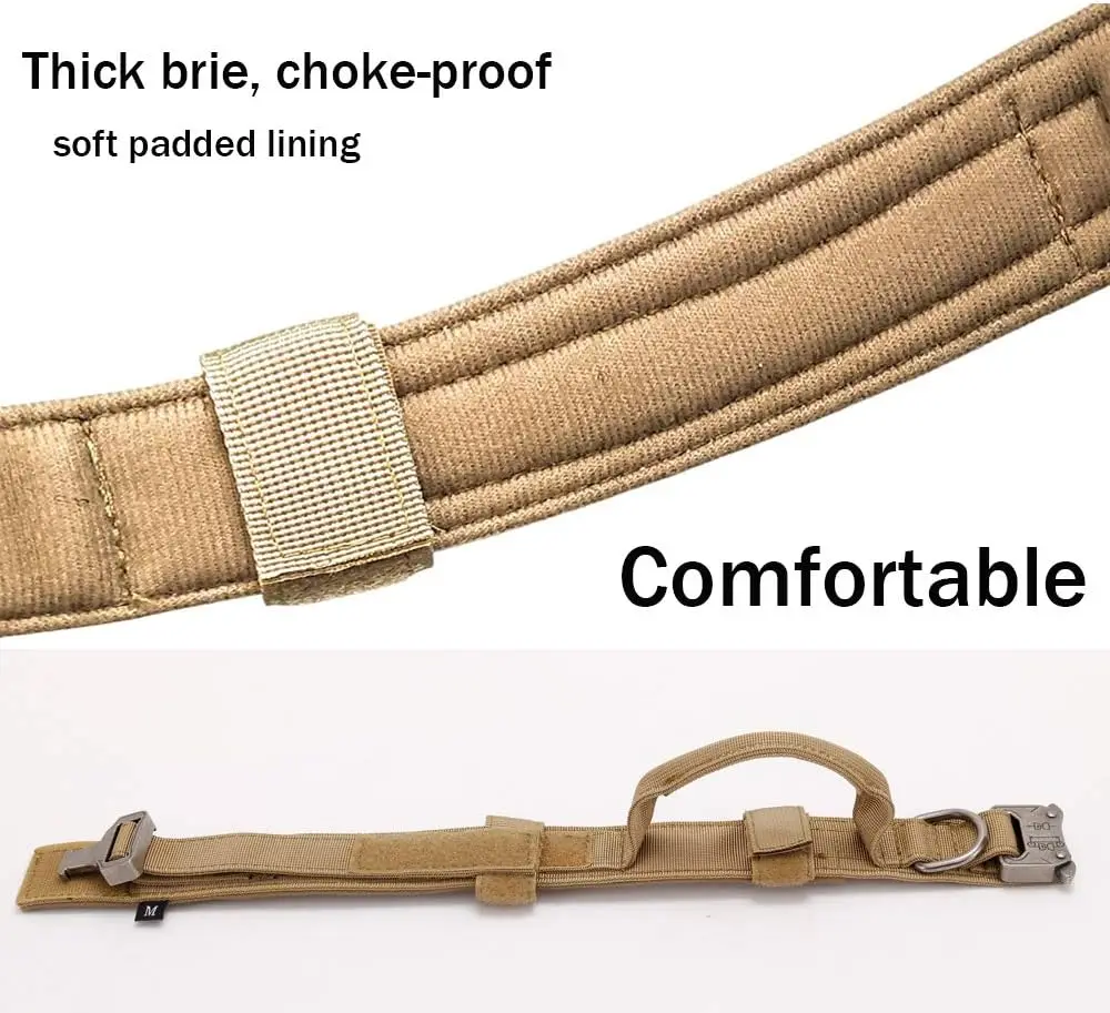 Collar para perro acolchado de alta resistencia, suministros para mascotas, Collar de entrenamiento ancho fuerte con mango para perros medianos y grandes - imagen 5