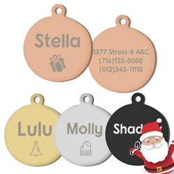 Placa de identificación para perros Navidad con grabado gratis